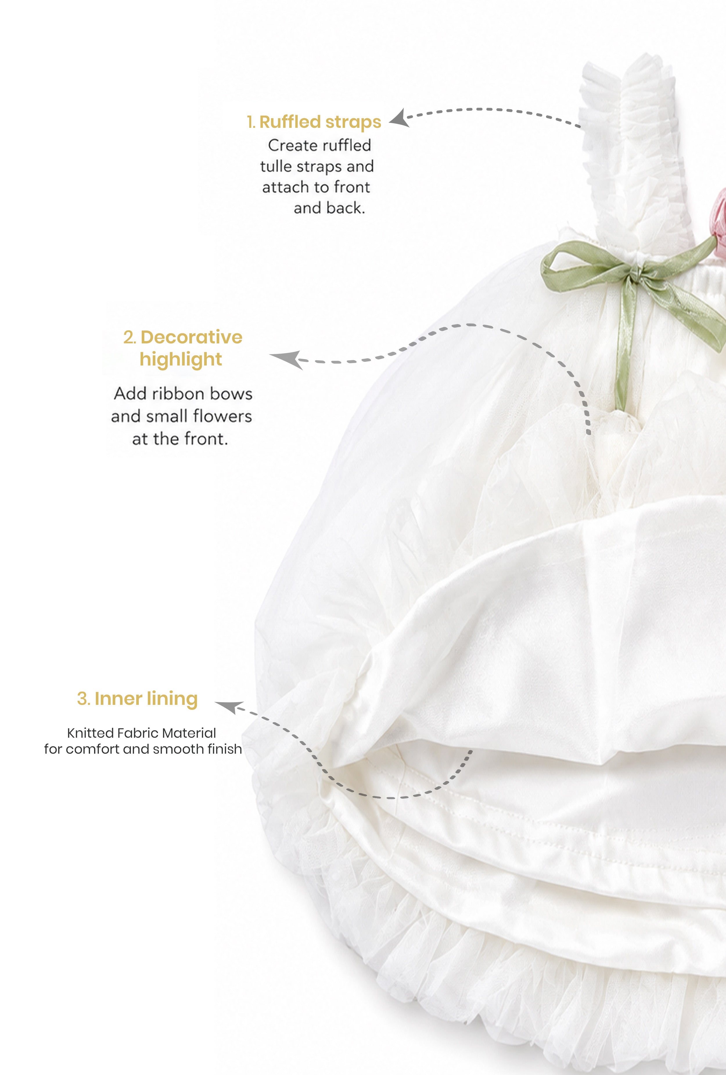 Little Lotus Princess Dress Set | Soft Mesh Baby Girl Party Frock with Matching Headband
