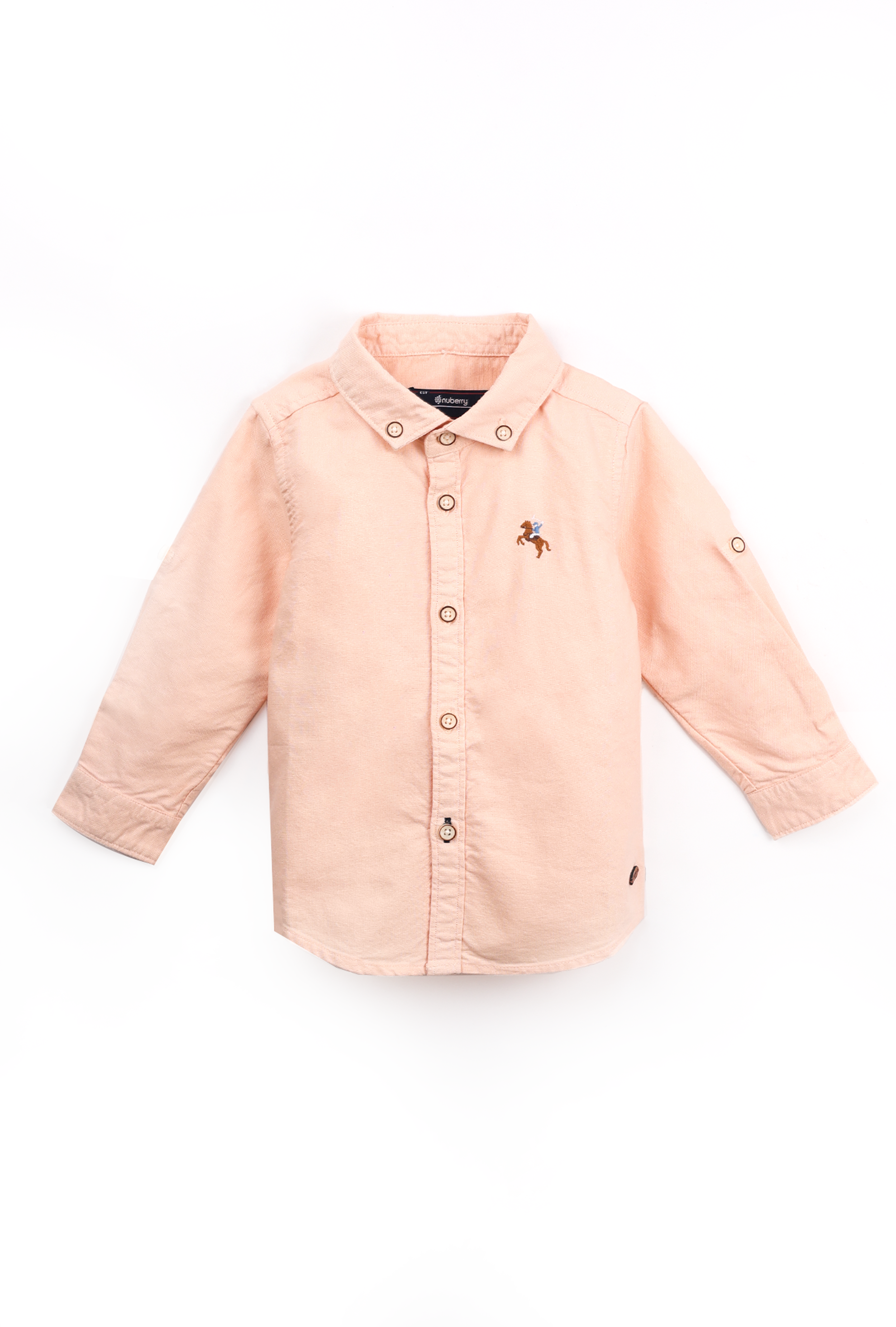 NUBERRY BOY- OXFORD SHIRT-FULL SLEEVE PEACH
