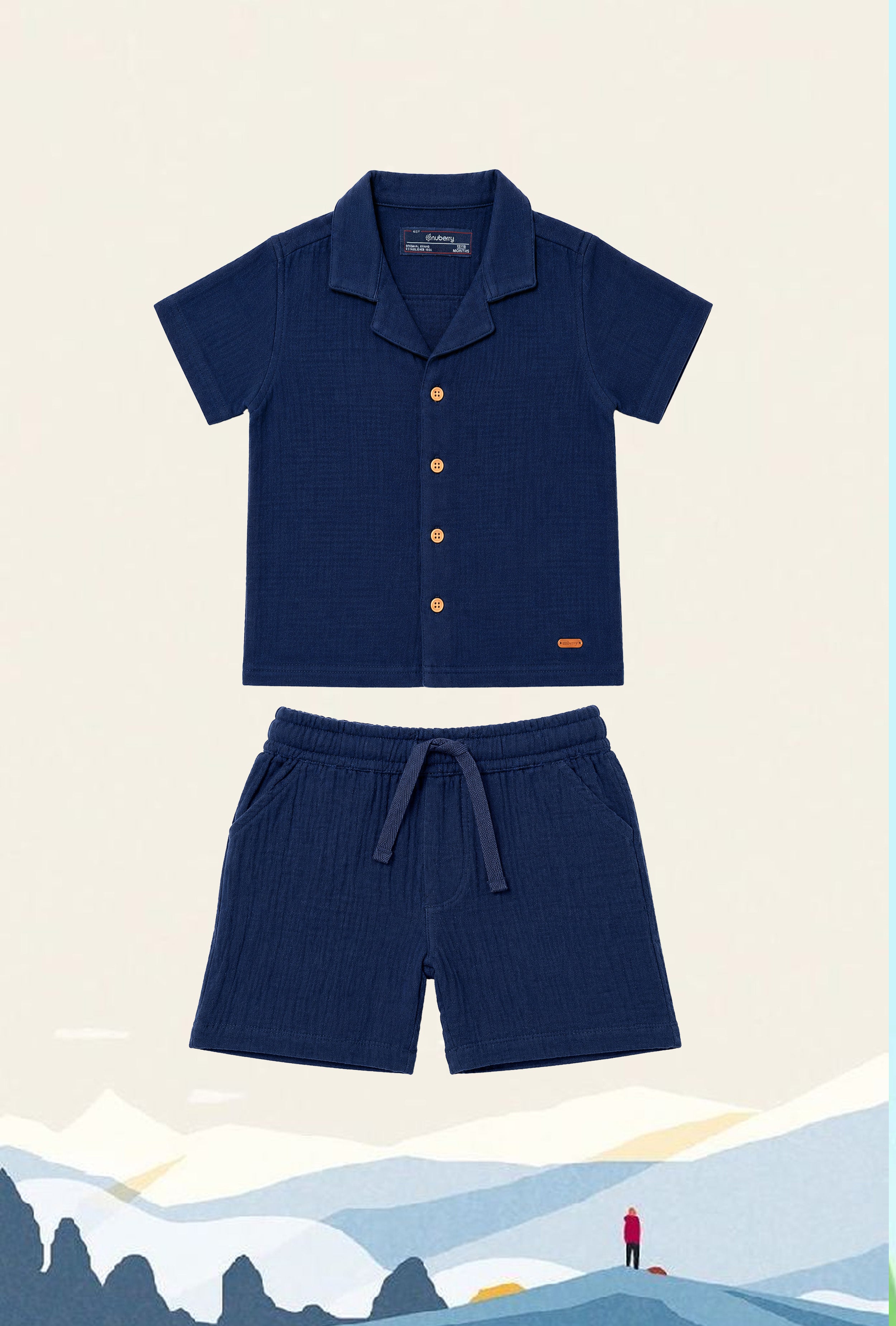 Nuberry Muslin Jabla Half Sleeve & Shorts | Soft Hugs for Your Little One