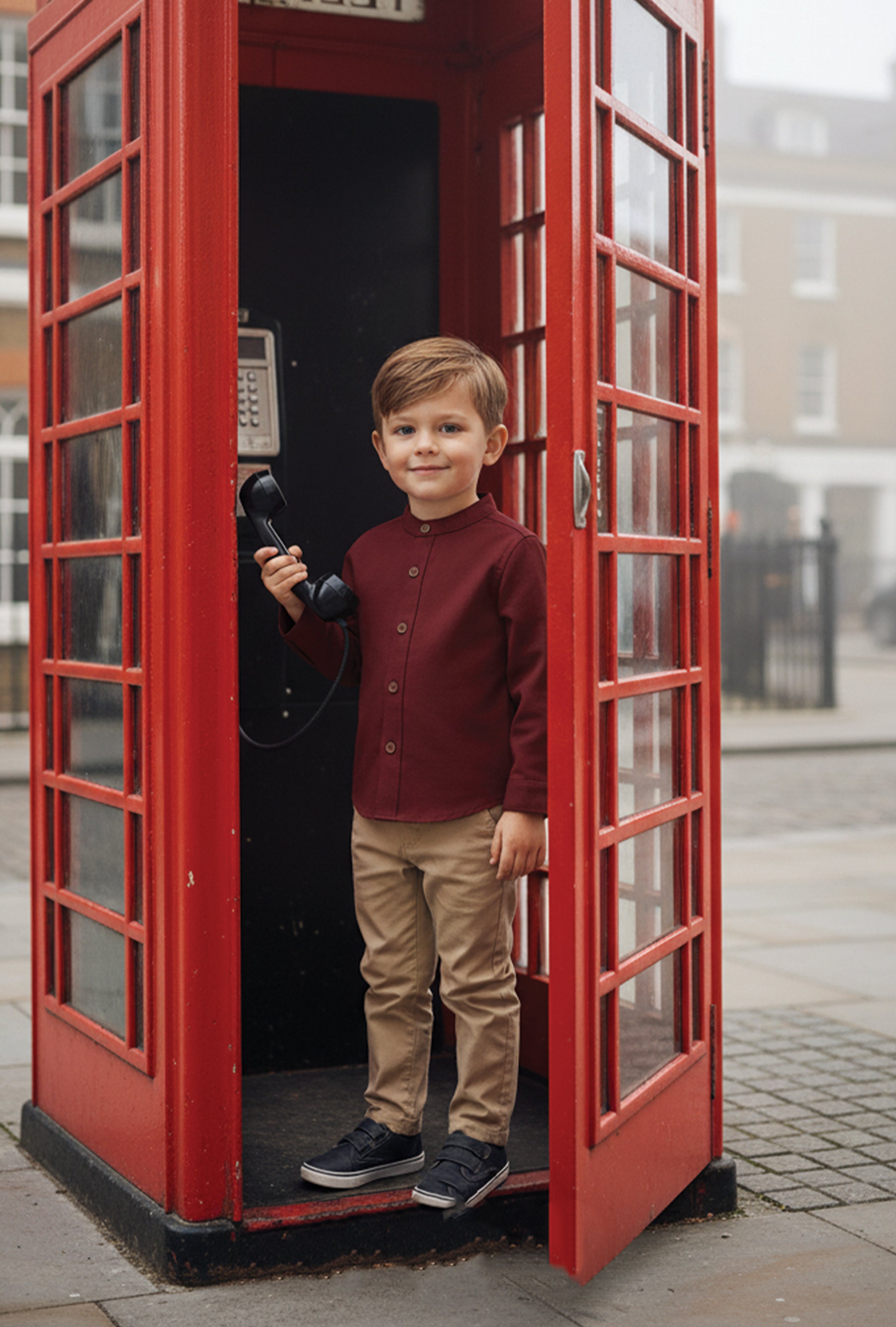 Nuberry Boys Solid Full Sleeve Shirt