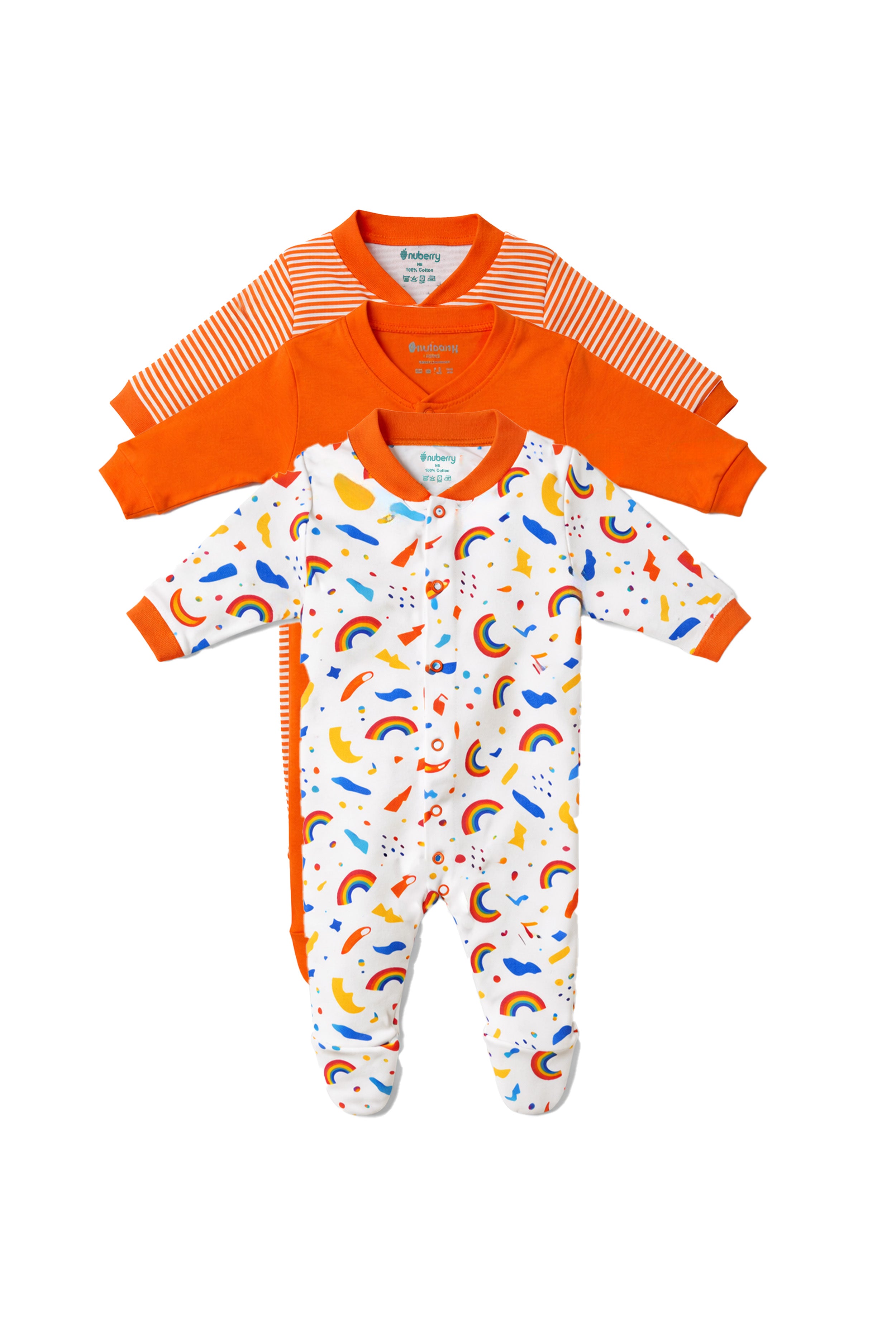 Mom’s Choice Pure Cotton Sleep Suits (3-Pack)