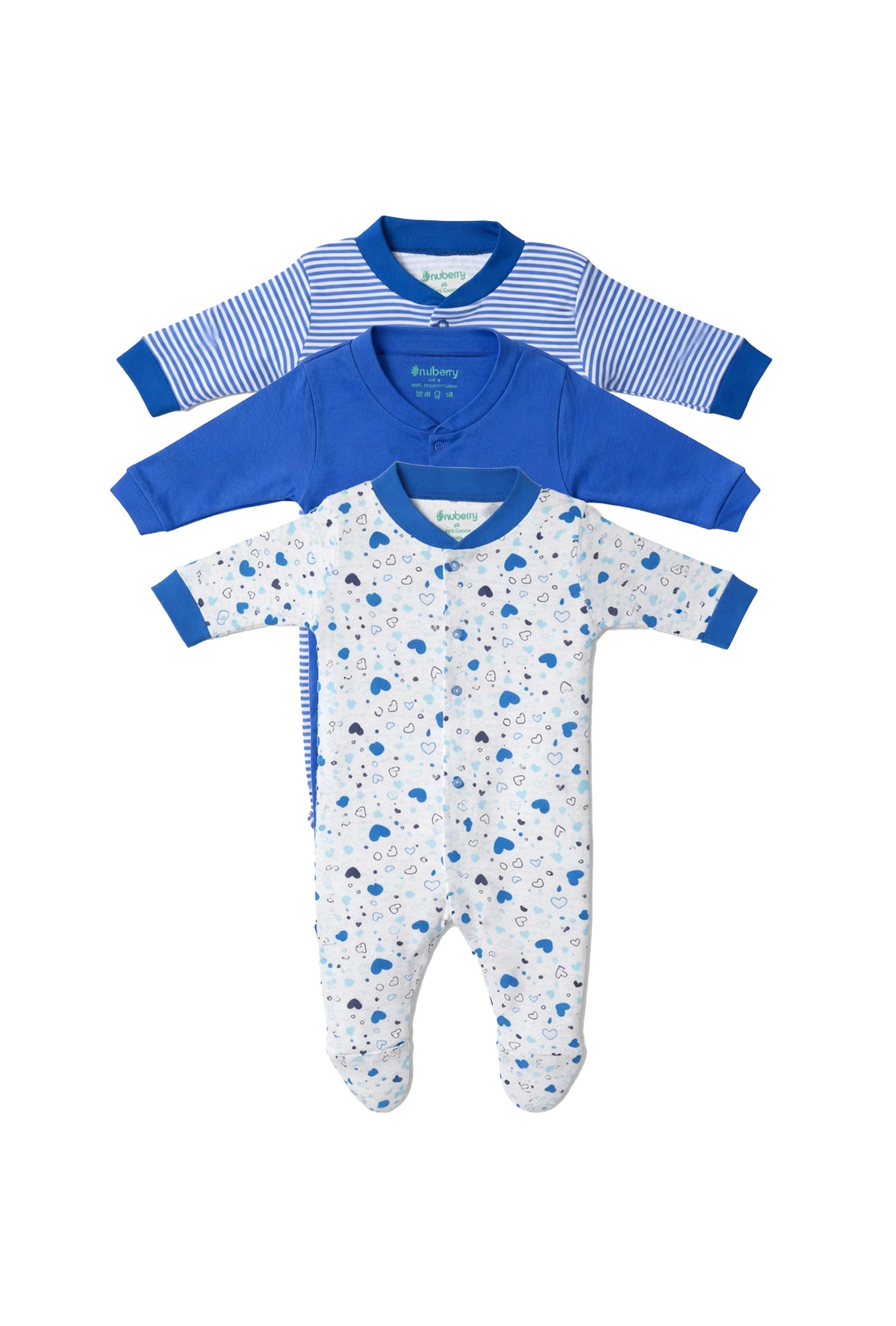 Mom’s Choice Pure Cotton Sleep Suits (3-Pack)