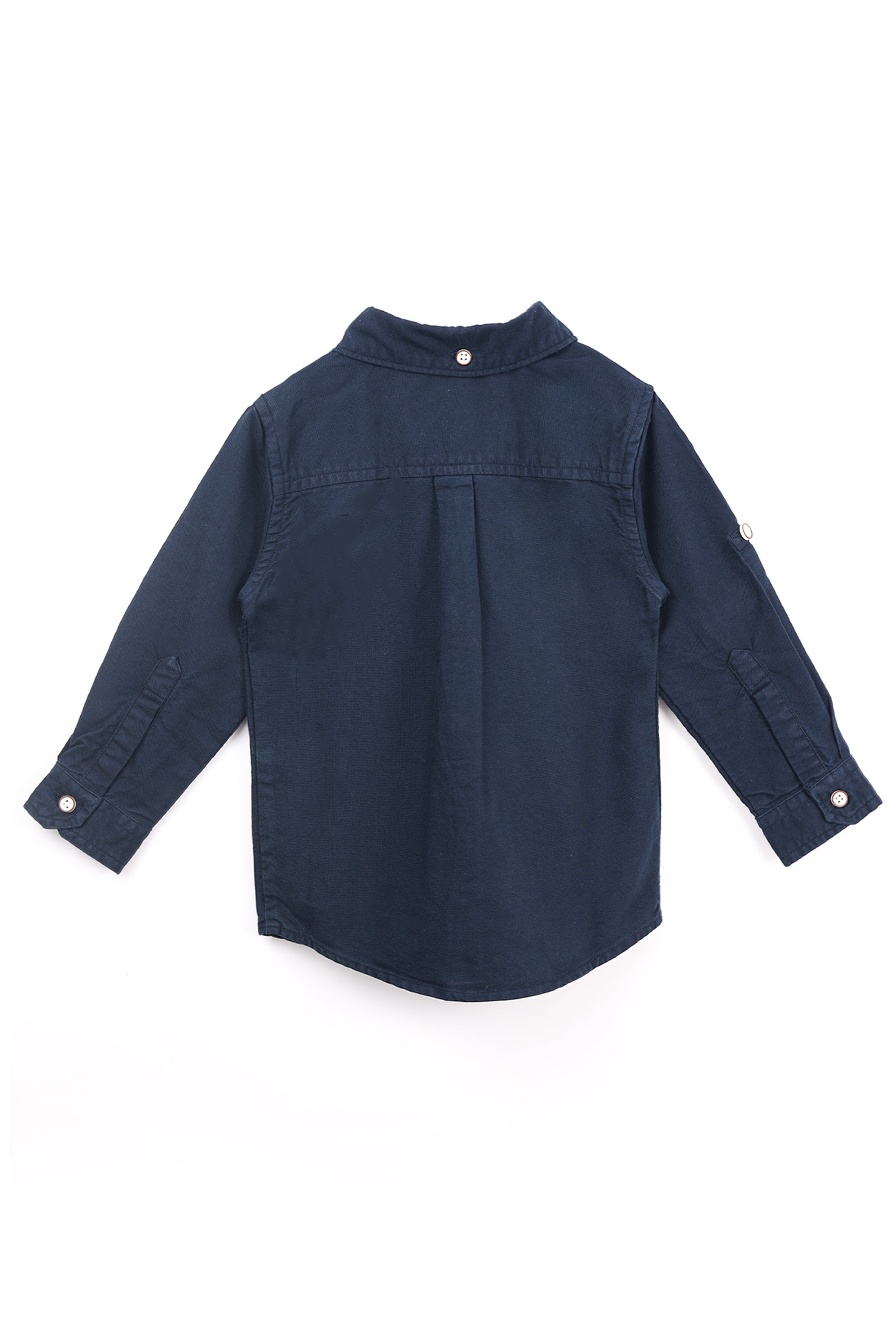 NUBERRY BOY- OXFORD SHIRT-FULL SLEEVE NAVY BLUE
