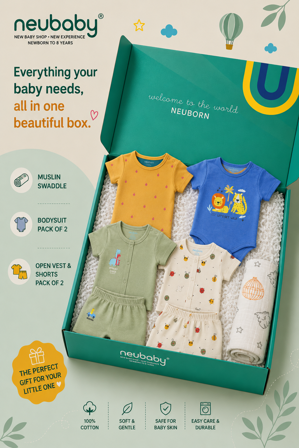 Neubaby Newborn Boys Gift Box Set