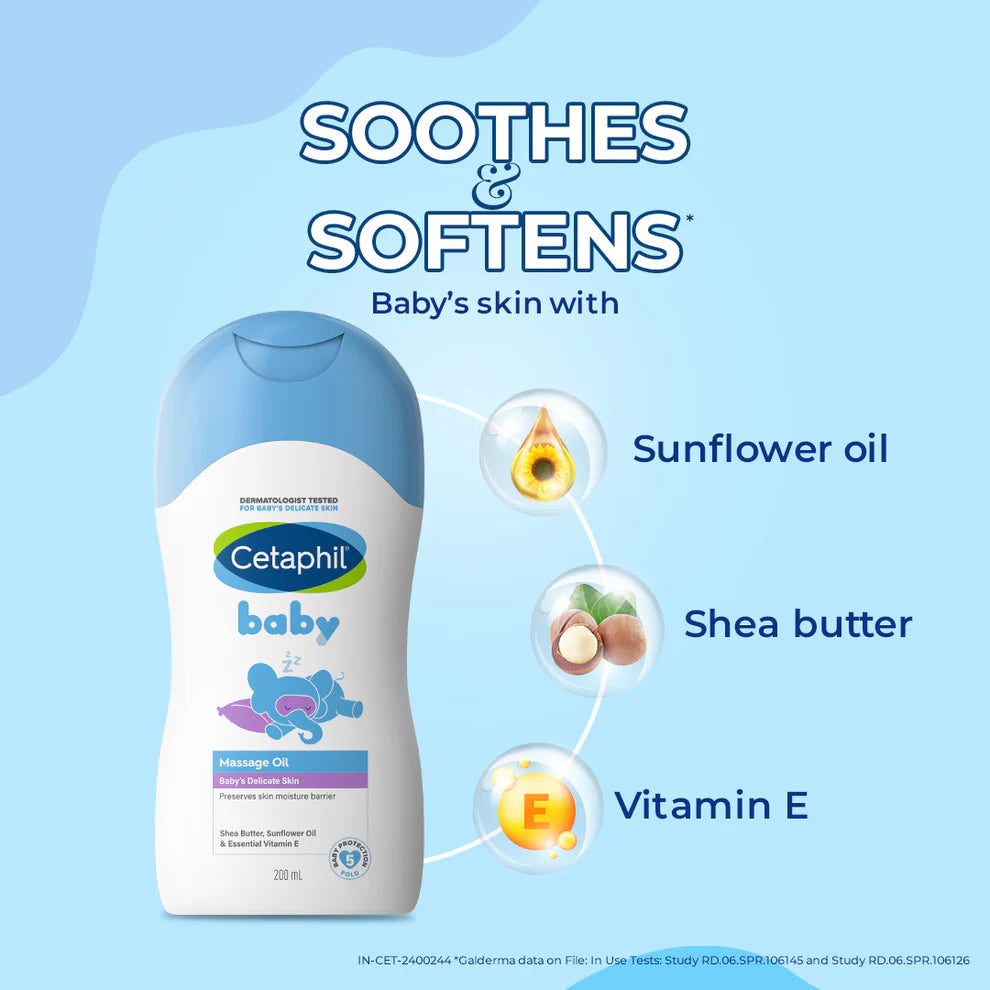 Cetaphil Baby Massage Oil | Dermatologist Tested