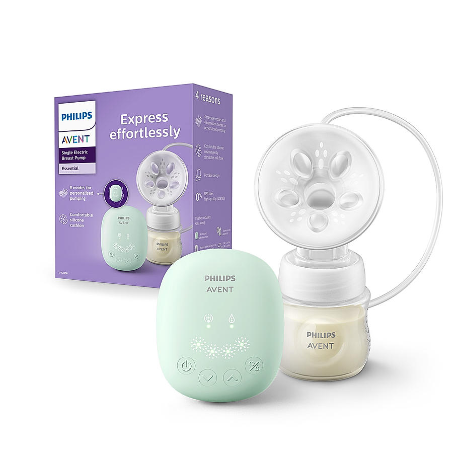 Philips Avent Portable Electric Breast Pump- | No.1 Brand Recommended by Moms Worldwide | Soft adaptive Silicon Cushion | One Size Fits all | 4 + 4 Expression and Stimulation settings | Quiet Motor | USB Charging SCF323/11