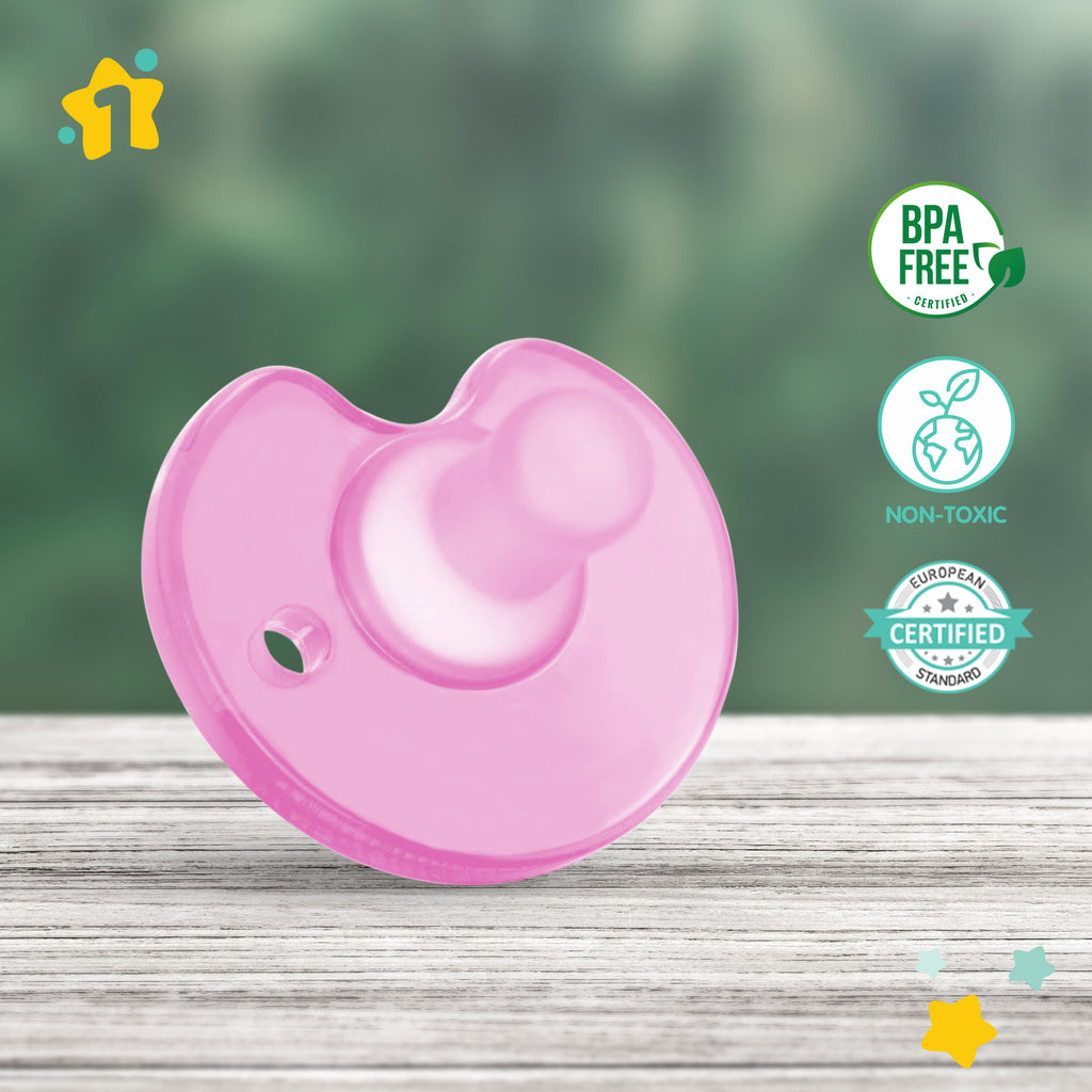 1st Step Silicone Pacifier for Babies (Pack of 1, Pink)