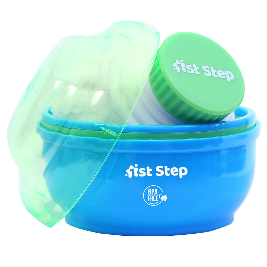 1st Step Powder Box With Refillable Powder Puff- Blue