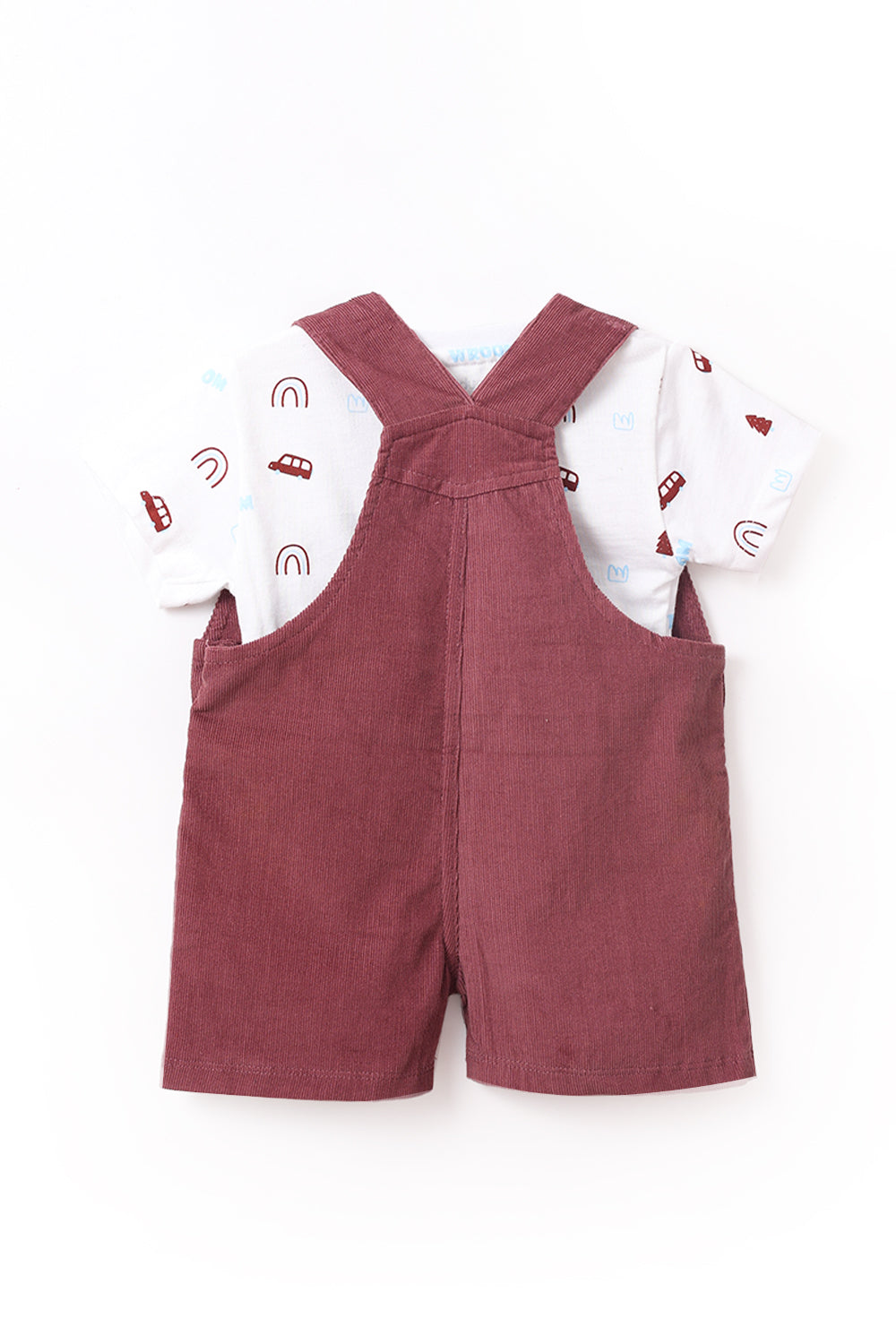 NUBERRY KIDS - BOY CORDUROY DUNGAREE BURGUNDY