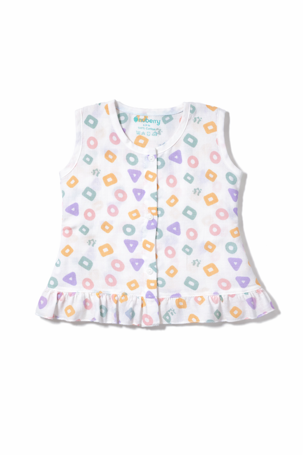 Nuberry Kids Newborn Muslin Jabla with Frill Bottom