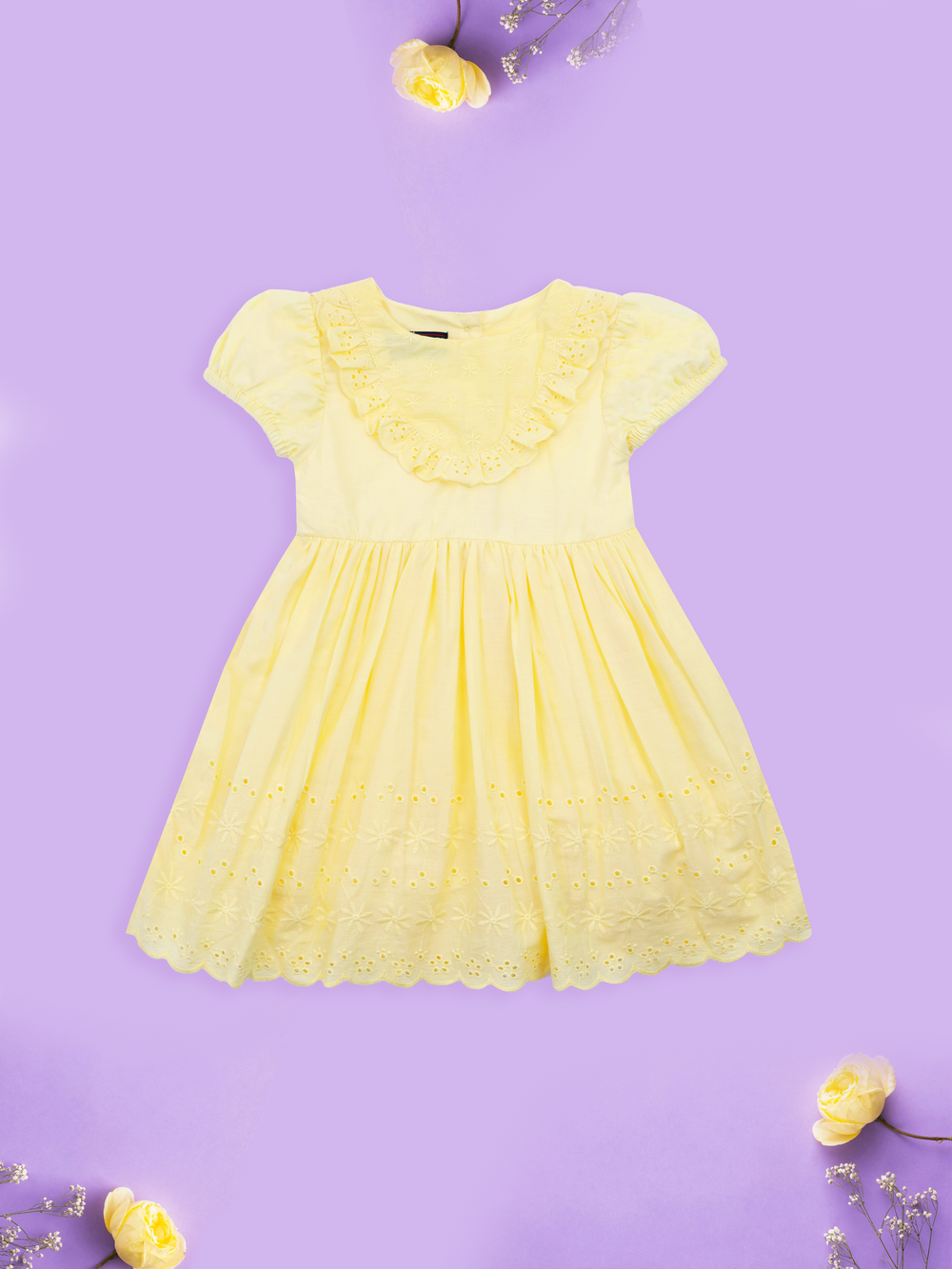 Yellow Hakoba Dress for Girls

