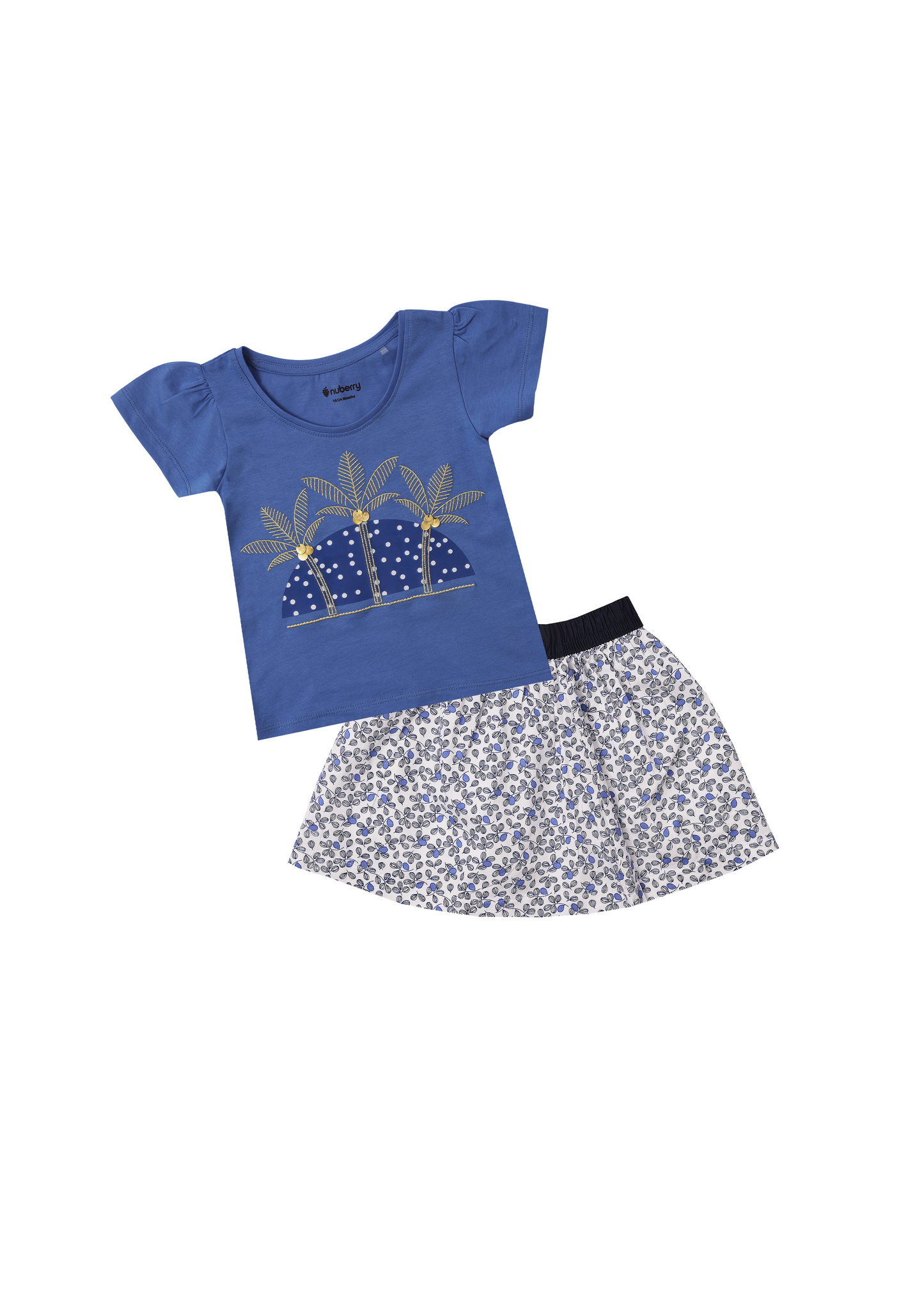 Girls Sequined T-Shirt and Skirt Set