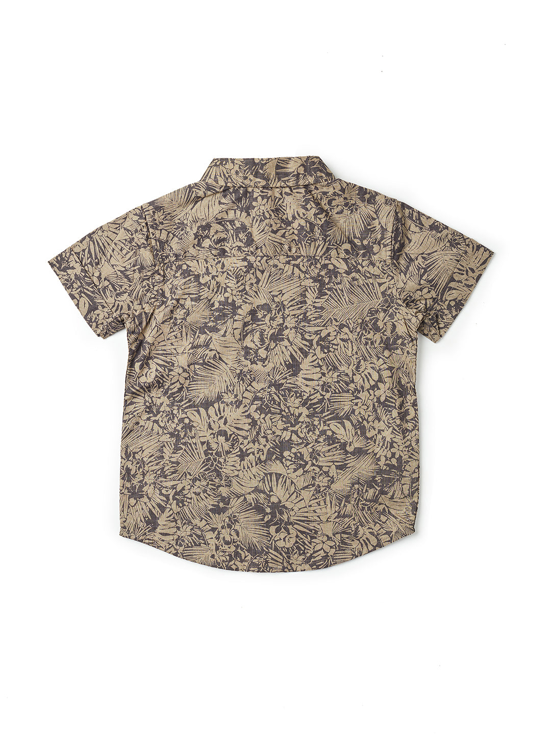 Nuberry Boys Shirt Half Sleeve - Khakki Full Printed