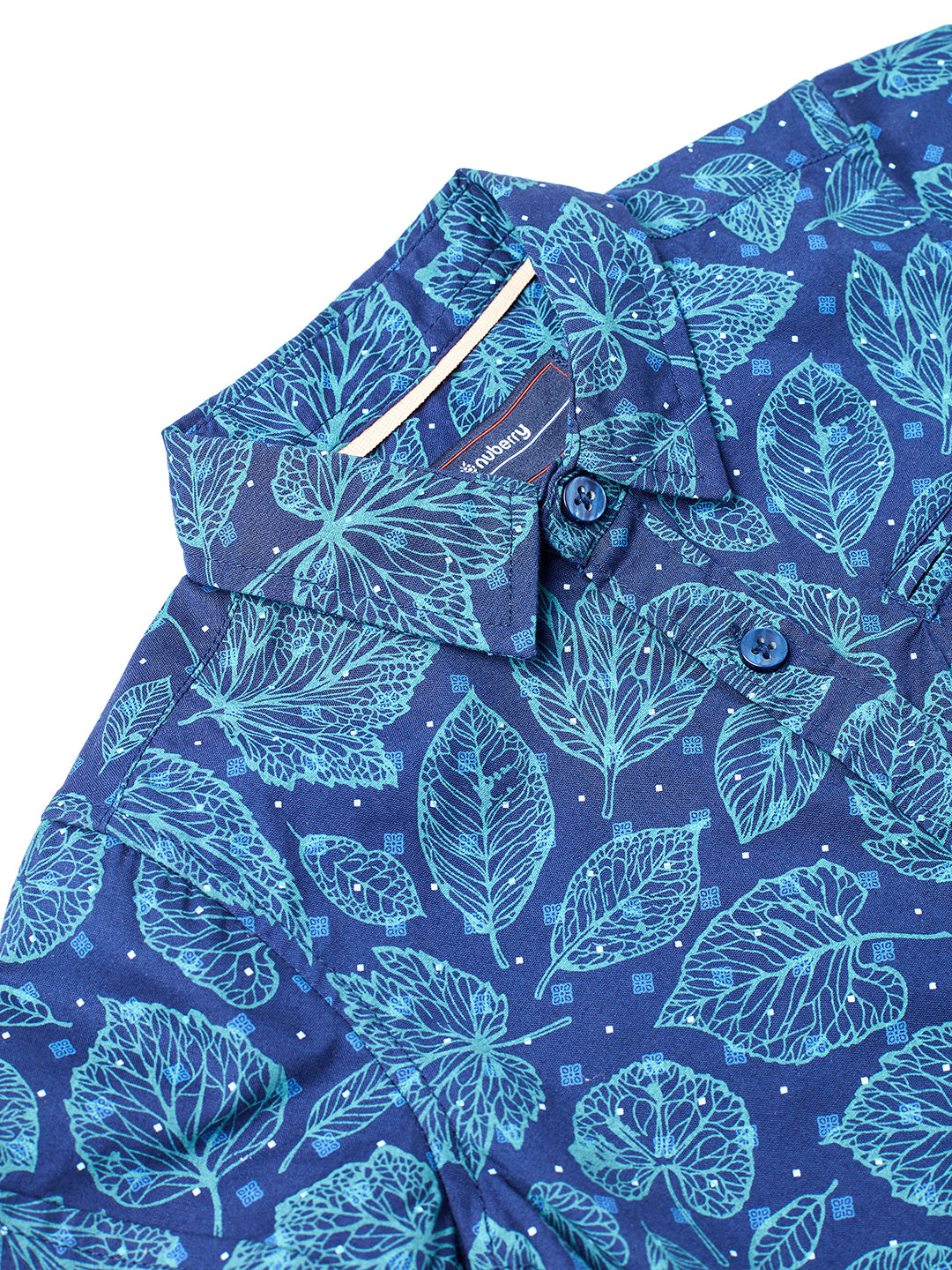 Nuberry Boys Shirt Half Sleeve - Blue Full Printed
