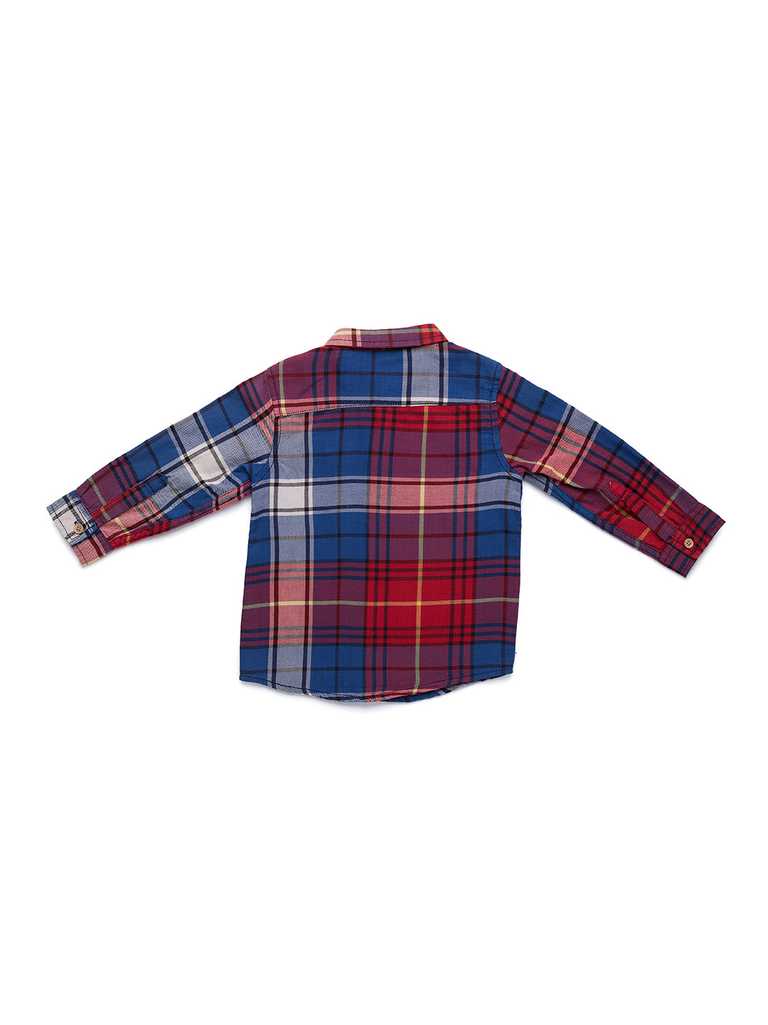 Nuberry Boys Full Sleeve Red and Blue Checked Shirt